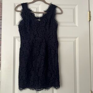 Joie xs navy lace mini dress, side zipper